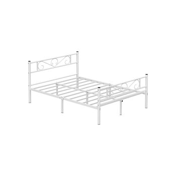 Cadre de lit simple en métal blanc 198 x 91,8 x 86,4 cm (L x L x H) 1