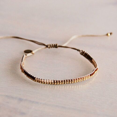 Weave bracelet brown shades / gold