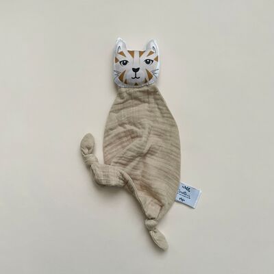Doudou Katze aus doppelbeiger Gaze