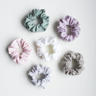 Scrunchie de lino gris