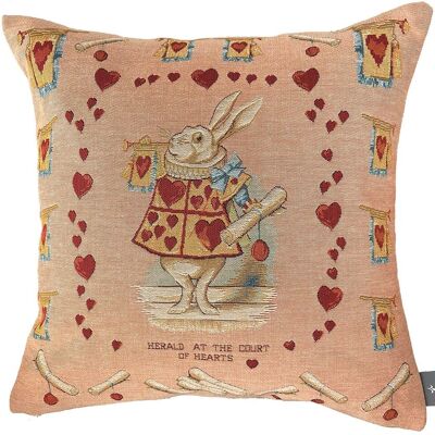 Rabbit heart Alice woven cushion cover