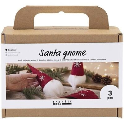 Kit DIY feutrage - Père Noël nain scandinave - 3 pcs