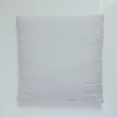 Housse de coussin en lin gris