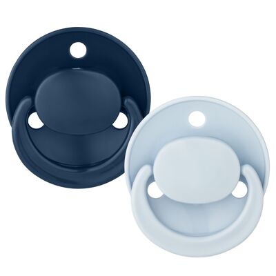 Pack of 2 round-tipped pacifiers - Blue tones