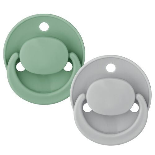 Lot de 2 sucettes à bout rond - Tons vert/gris