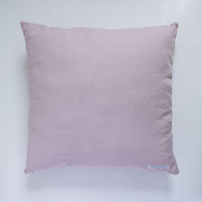 Funda de almohada de lino rosa polvoriento