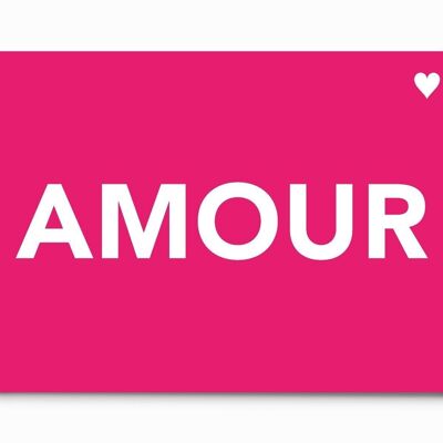 Carte A5 Rose Fluo - AMOUR