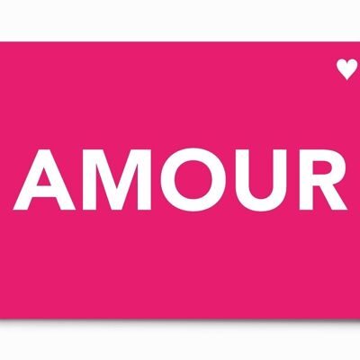 Carte A5 Rose Fluo - AMOUR