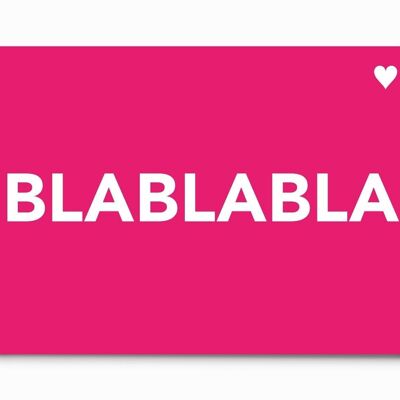 Neonpinke A5-Karte – BLABLABLA