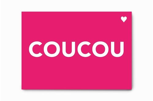 Carte A5 Rose Fluo - COUCOU