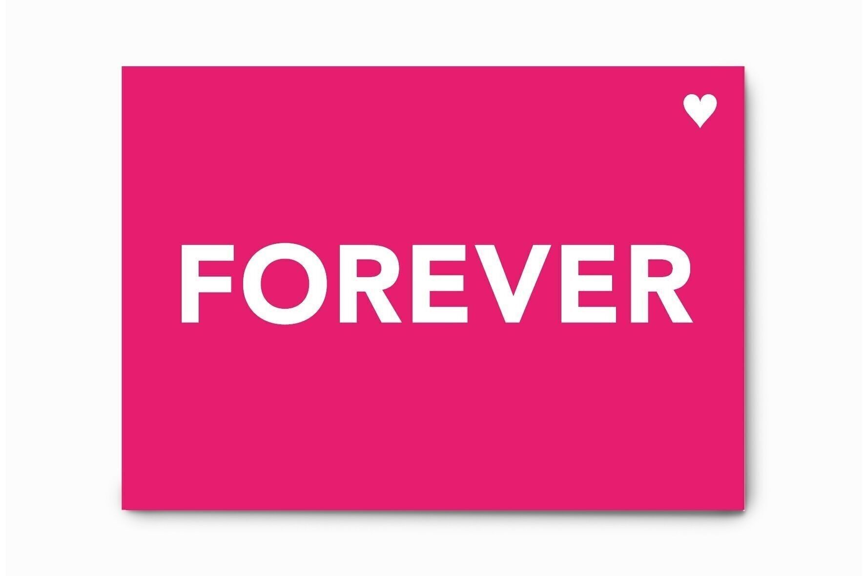 Biglietto A5 rosa neon - PER SEMPRE