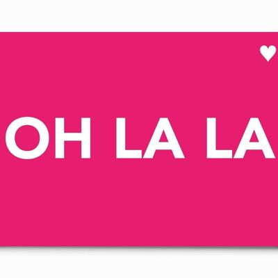 A5 Neon Pink Card - OH LA LA