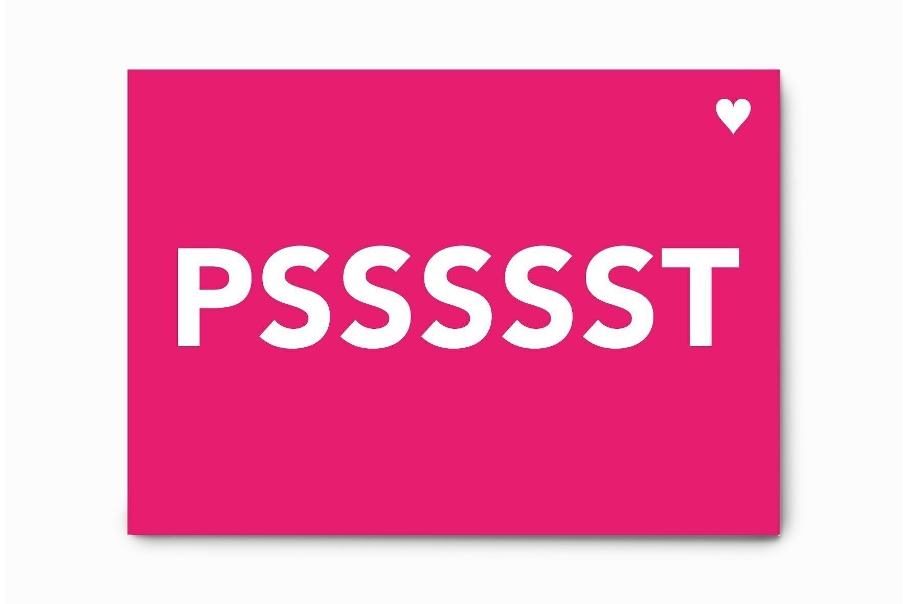 Biglietto A5 rosa neon - PSSSSST