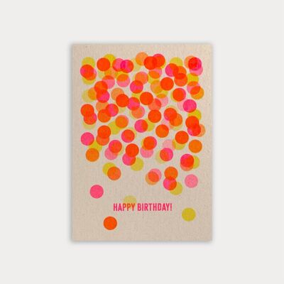 Confettis / Joyeux anniversaire ! / Carte postale / Eco