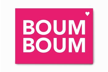 Carte A5 Rose Fluo - BOUM BOUM 2