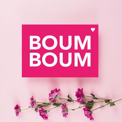 A5 Neon Pink Card - BOOM BOOM