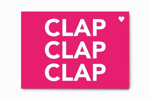 Carte A5 Rose Fluo - CLAP CLAP CLAP