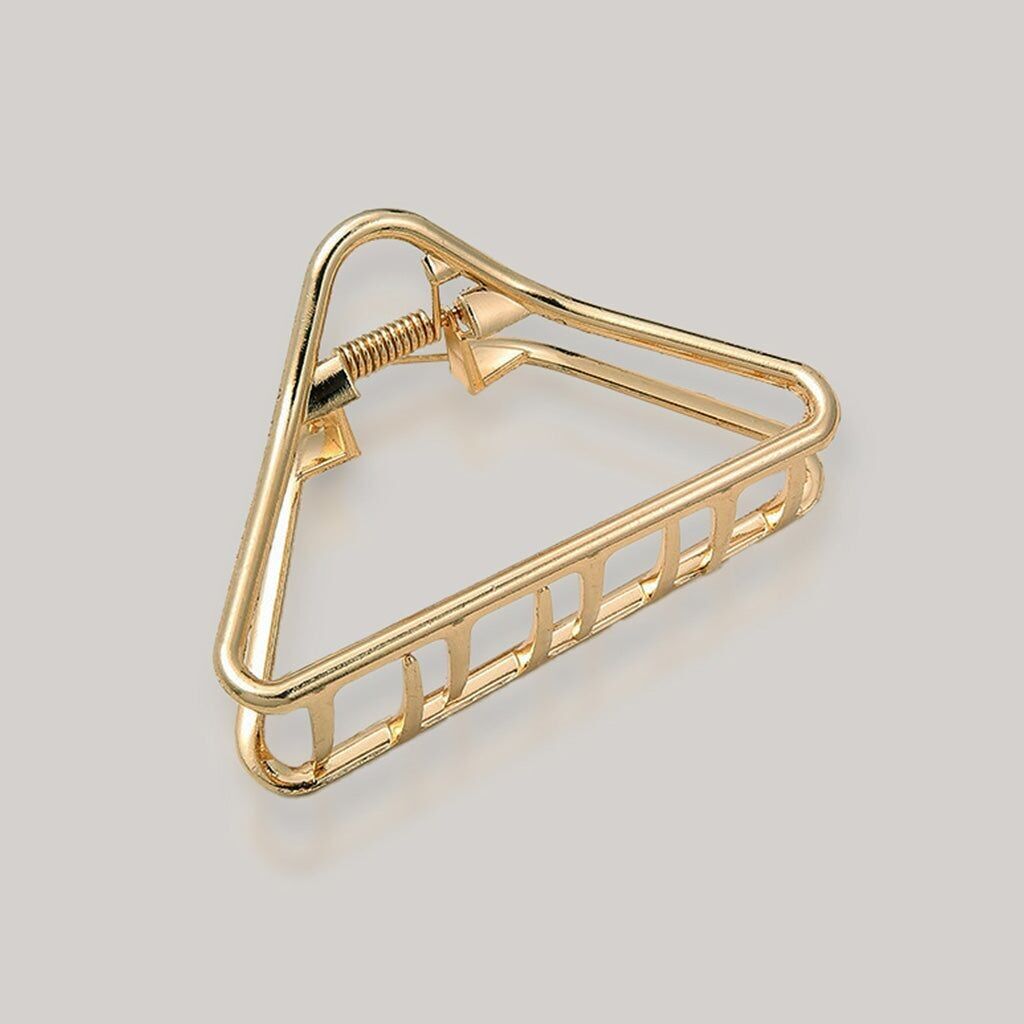 Fermaglio per capelli triangolo dorato - Forte tenuta - Fermaglio per capelli in metallo - Accessorio per capelli - Fermaglio per capelli minimalista