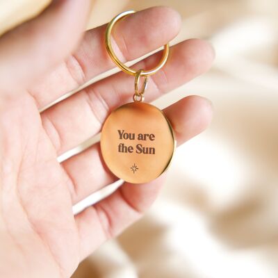 Gold stainless steel keyring - Your Are The Sun