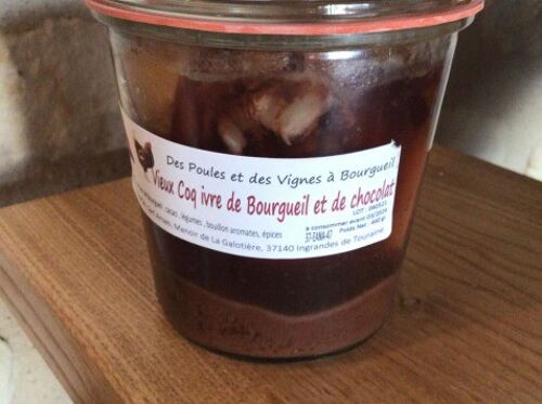 Coq ivre de Bourgueil et de Chocolat
