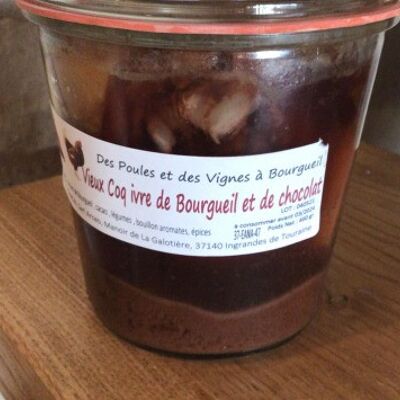 Coq ivre de Bourgueil et de Chocolat