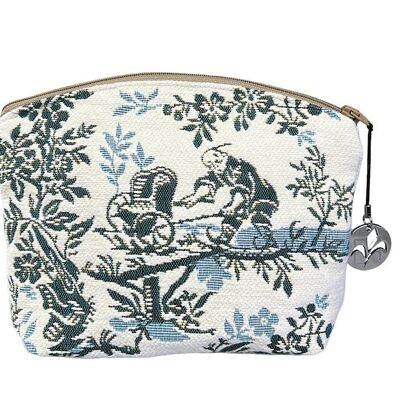 Jacquard Toile de Jouy woven pencil case