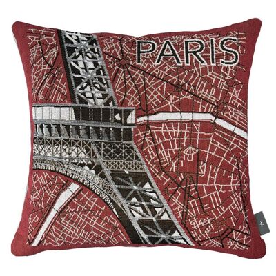 Funda de cojín tejida Eiffel izquierda
