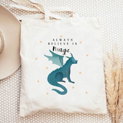 Cloth bag dragon - shopping bag fantasy
