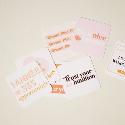 Pack of 7 Inspirational cards in square format for Vision Board