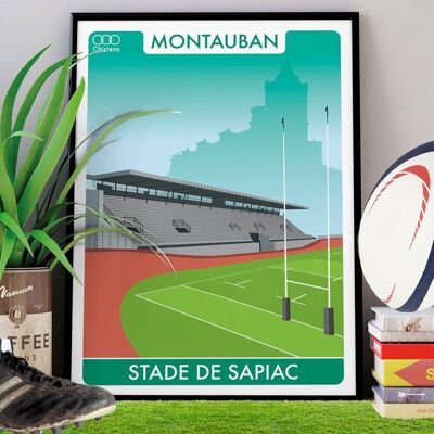 Poster di rugby stadio di rugby di SAPIAC MONTAUBAN I Rugby TOP 14 I PROD2