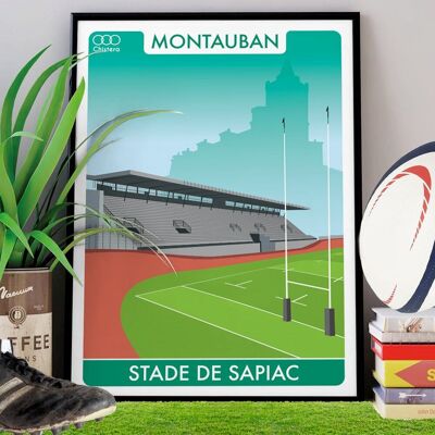 Rugby poster rugby stadium of SAPIAC MONTAUBAN I Rugby TOP 14 I PROD2