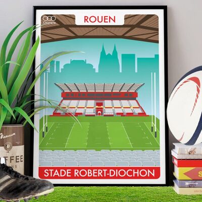 Cartel de rugby de ROUEN I estadio DIOCHON