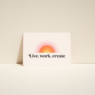 Tarjeta de manifestación para Vision Board: vivir, trabajar, crear
