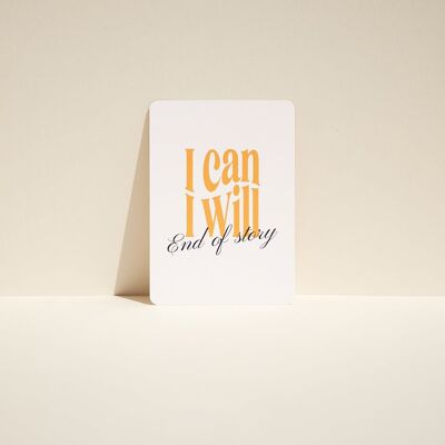Positive Affirmation Card for Vision Board - I Can, I Will, End of story