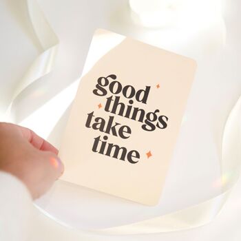 Carte d'affirmation positive pour Vision Board - Good Things Take Time 3