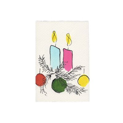 Tarjeta de Navidad con velas