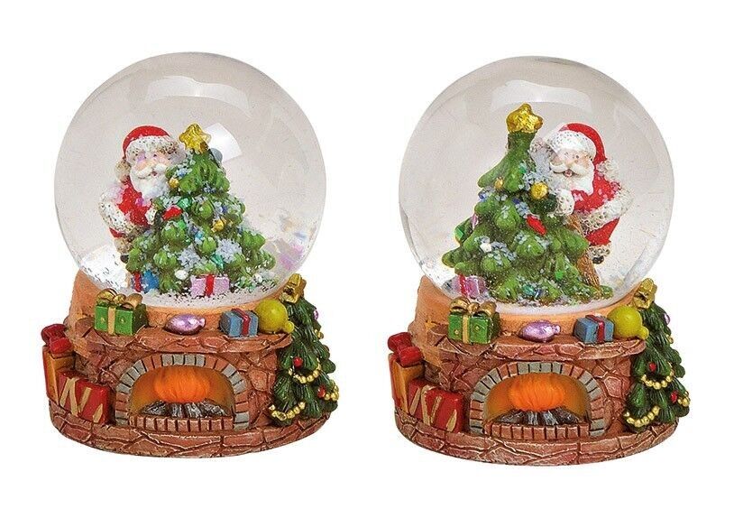 Sfera di neve Nicholas in poli, vetro rosso 2 volte, (L / A / P) 4x6x4cm