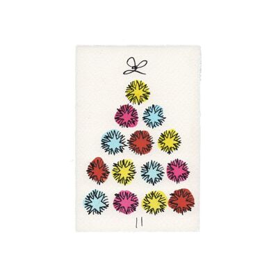 Cartolina di Natale con albero di stelle
