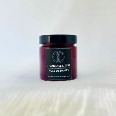Confiture Framboise Litchi rose de Damas (préparation à base de fruits) - 250g
