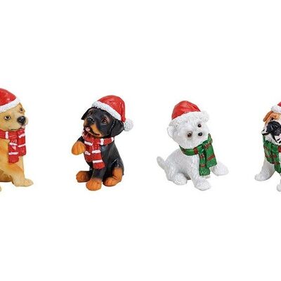 Cane con cappello da Babbo Natale in poli multicolore a 4 capi