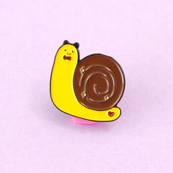 Escargot Kawaii avec épingle en émail arc 2