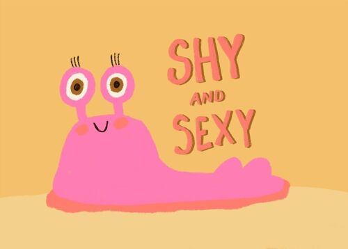 Postkarte - Shy and Sexy