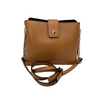 SAC BANDOULIERE CUIR GRAINE LILIANA CAMEL 3