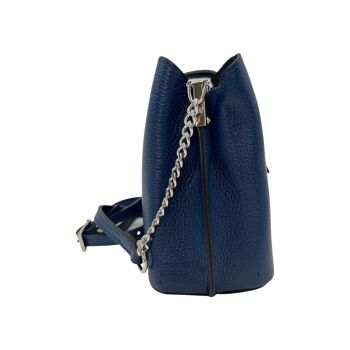 SAC BANDOULIERE CUIR GRAINE LILIANA BLEU 3