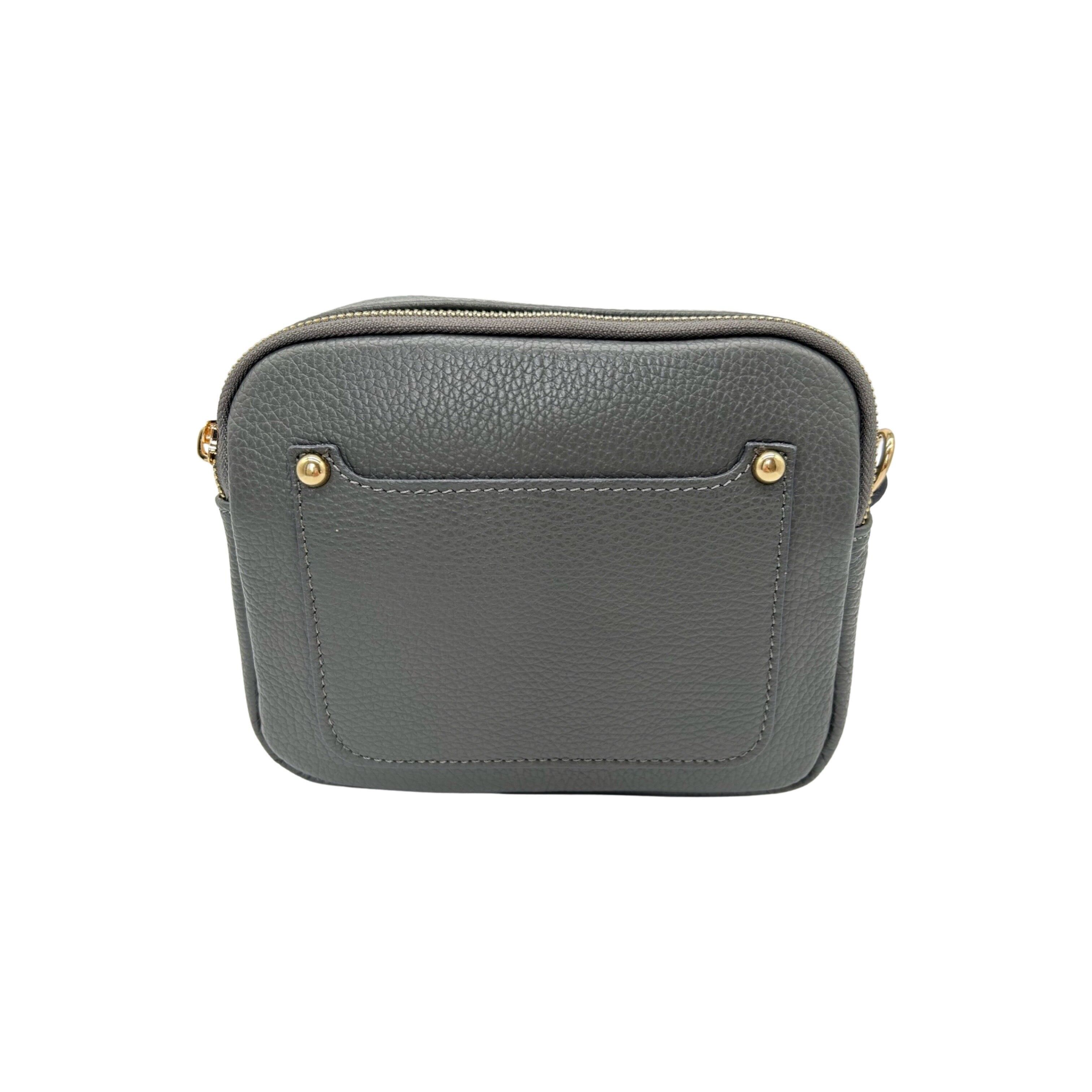 BORSA A TRACOLLA IN PELLE MARINA GRIGIA LEDA