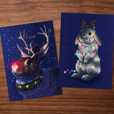 Cartes postales "Bundolph et guirlandes lumineuses"