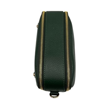 SAC BANDOULIERE CUIR GRAINE LEDA VERT OLIVE 2