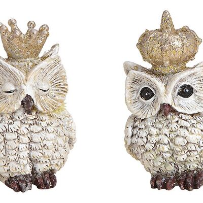 Owl with crown made of poly white double
