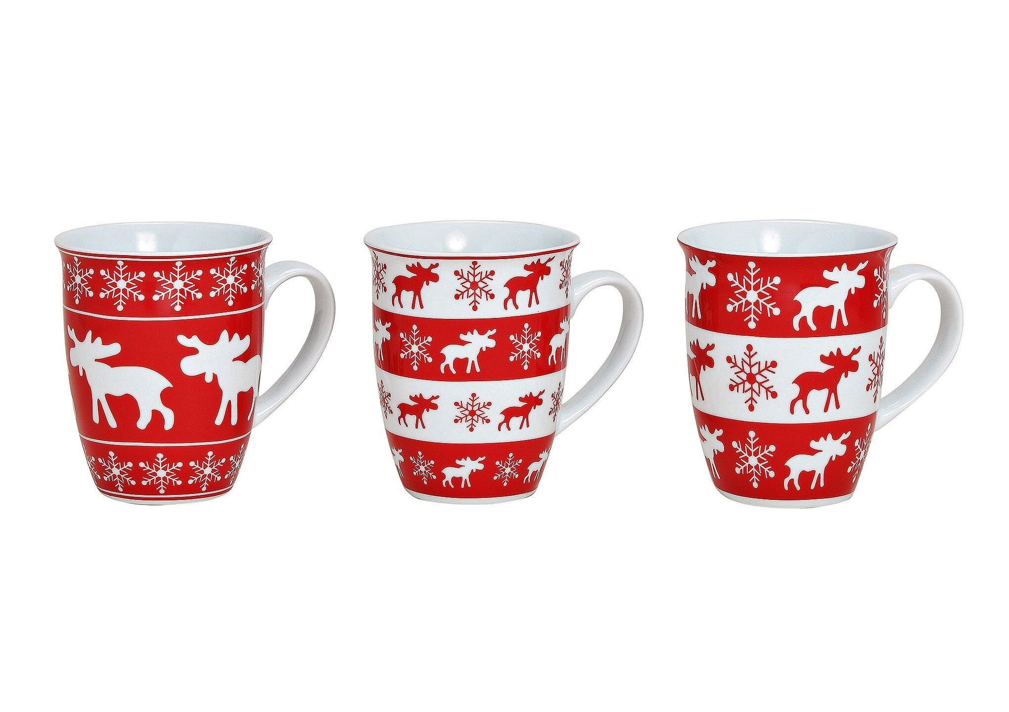 Mug decoro alce in rosso e bianco