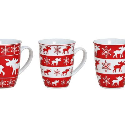 Mug moose decor in red and white